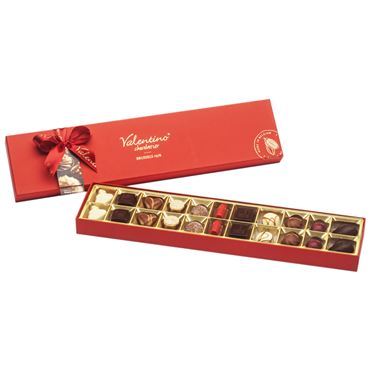 Caja Bombones de Chocolate Belga surtidos 'Caja larga Roja Lujo' 330g