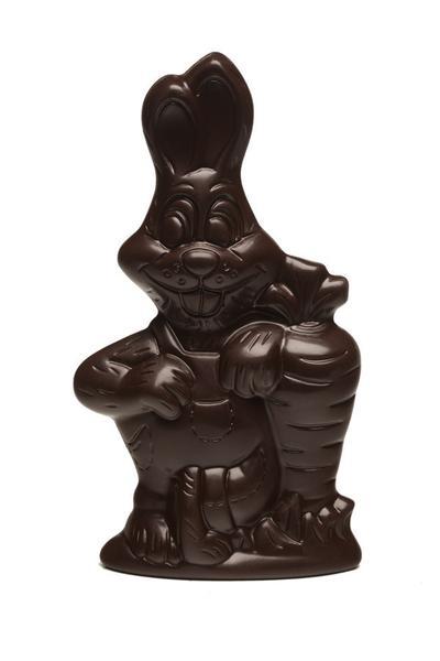 Figura Conejo Chocolate con Zanahoria Negro 150g - Monas de Pascua