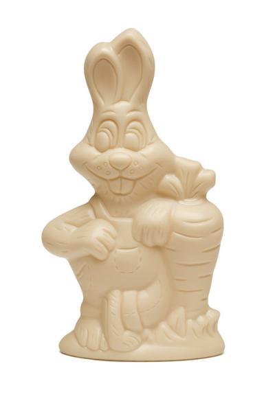 Figura Conejo Chocolate con Zanahoria Blanco 150g - Monas de Pascua