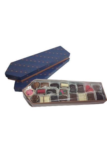Caja de Bombones con 20 unidades surtidas - Caja Corbata para Papá - Valentino Chocolatier Asturias
