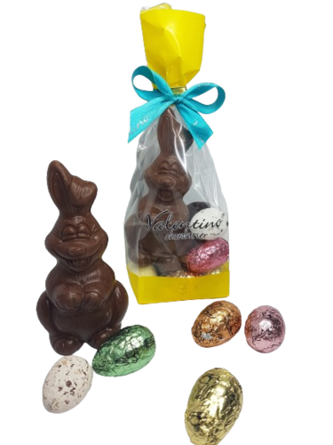 Conejo de Pascua Chocolate Leche con Huevos surtidos 155g