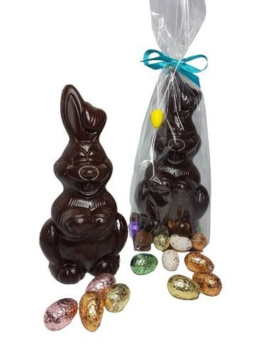 Conejo de Pascua Grande Chocolate Negro con Huevos surtidos 420g
